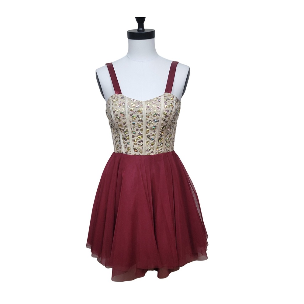Nights by Teeze Mini Dress 4 Fit Flare Corset Sequins Ballet Fairy HOCO Prom